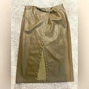 Leather Zara midi skirt, new, never used with tags.